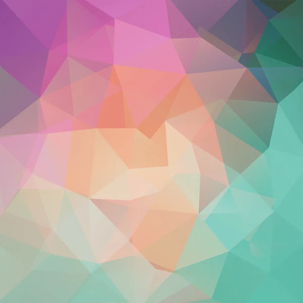 Abstract background consisting of triangles, vector illustration. Pink, orange, green colors. — Stock Vector