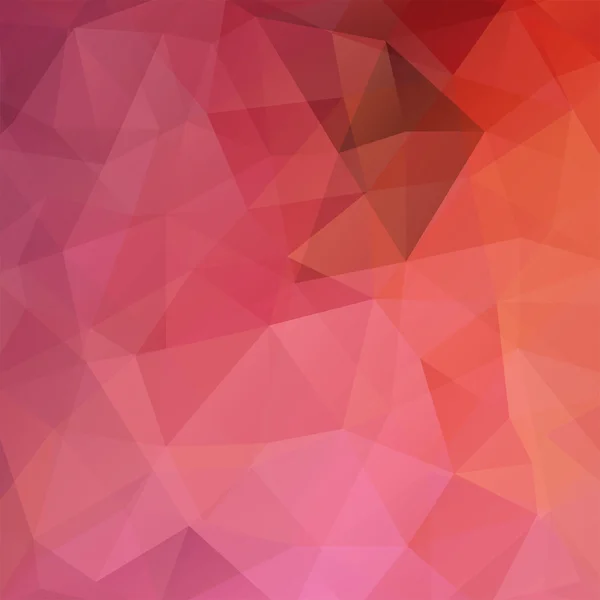 Abstracte achtergrond bestaande uit driehoeken, vector illustratie. Roze, oranje kleuren — Stockvector