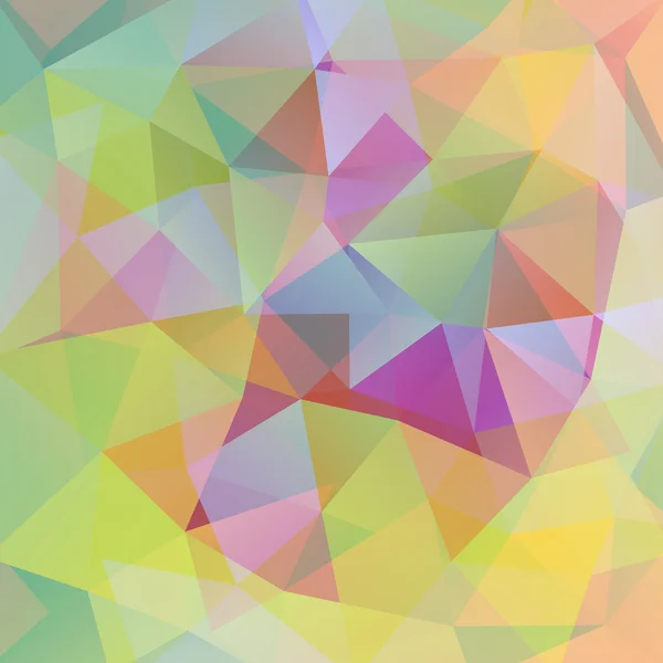 Abstract background consisting of triangles, vector illustration. Yellow, pink, green colors. — Stock Vector