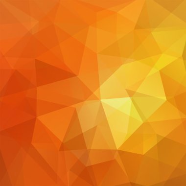 Arka plan üçgen yaptı. Geometrik şekiller ile kare kompozisyon. EPS 10 sarı, turuncu renkler.