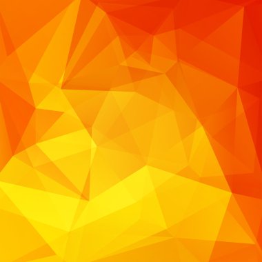 Üçgenlerden yapılmış arka plan. Geometrik şekilli kare kompozisyon. Eps 10 Kırmızı, sarı, turuncu renkler. 