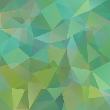 üçgenlerden oluşan soyut arka plan, vektör illüstrasyon. Mavi, yeşil renkler.