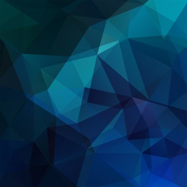 Üçgenlerden oluşan soyut arka plan. İş sunumları veya web şablonu afiş el ilanı için geometrik tasarım. Vektör illüstrasyon. Mavi renk. 