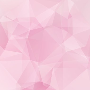 Üçgenlerden oluşan soyut arka plan. İş sunumları veya web şablonu afiş el ilanı için geometrik tasarım. Vektör illüstrasyon. Pembe, beyaz renkler.