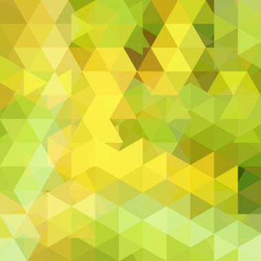 Üçgenlerden oluşan soyut arka plan. İş sunumları veya web şablonu afiş el ilanı için geometrik tasarım. Vektör illüstrasyon. Sarı renk.