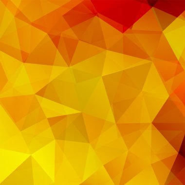 üçgenlerden oluşan soyut arka plan, vektör illüstrasyon. Sarı, turuncu renkler.