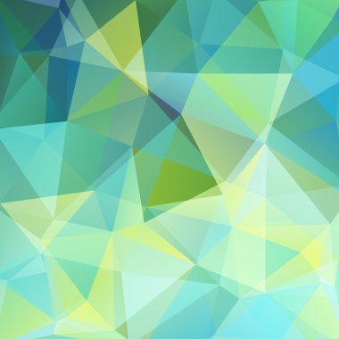 Soyut çokgen arka plan. Renkli geometrik vektör illüstrasyon. Yaratıcı tasarım şablonu. Sarı, yeşil, mavi renkler.
