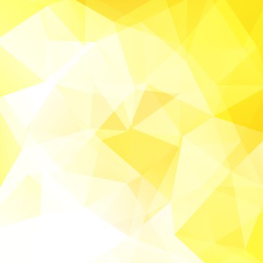 Geometrik şekillerin arka planı. Hafif mozaik deseni. Vektör illüstrasyon. Sarı, beyaz renkler.