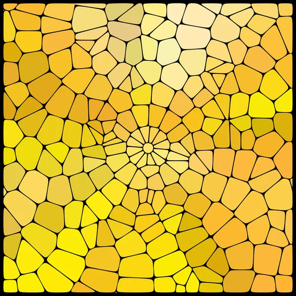 Abstract mosaic pattern consisting of geometric elements of different sizes and colors. Vector illustration. Yellow color. — Stock Vector