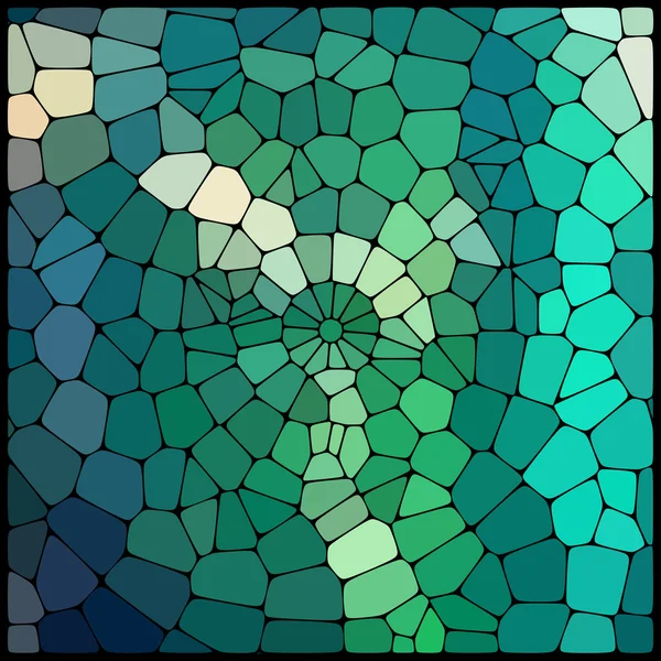 Abstract mozaïek patroon bestaande uit geometrische elementen van verschillende maten en kleuren. Vector illustratie. Groene, blauwe kleuren — Stockvector