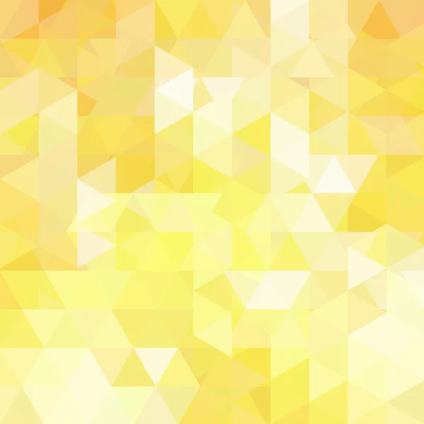 Abstrakt mosaik bakgrund. Triangel geometrisk bakgrund. Designelement. Vektorillustration. Gul, vit färg. — Stock vektor