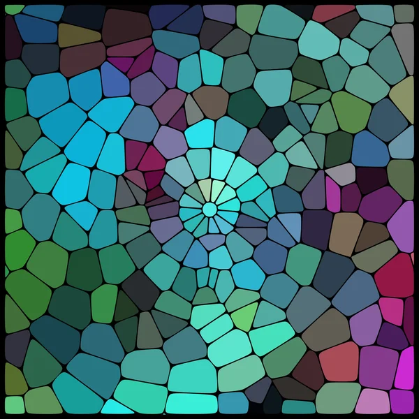 Abstrakt bakgrund bestående av svarta linjer med rundade kanter i olika storlekar och gröna geometriska former. Vektorillustration. — Stock vektor