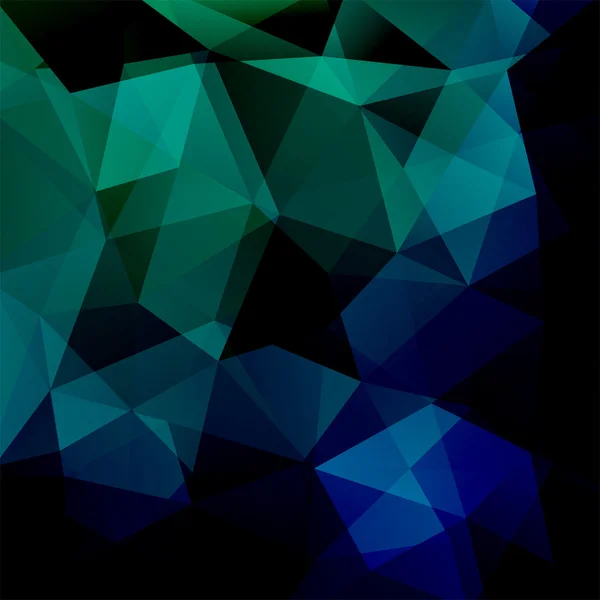 Αφηρημένο φόντο που αποτελείται από τρίγωνα, απεικόνιση διανυσματικών φορέων. Μαύρο, μπλε, πράσινα χρώματα. — Διανυσματικό Αρχείο