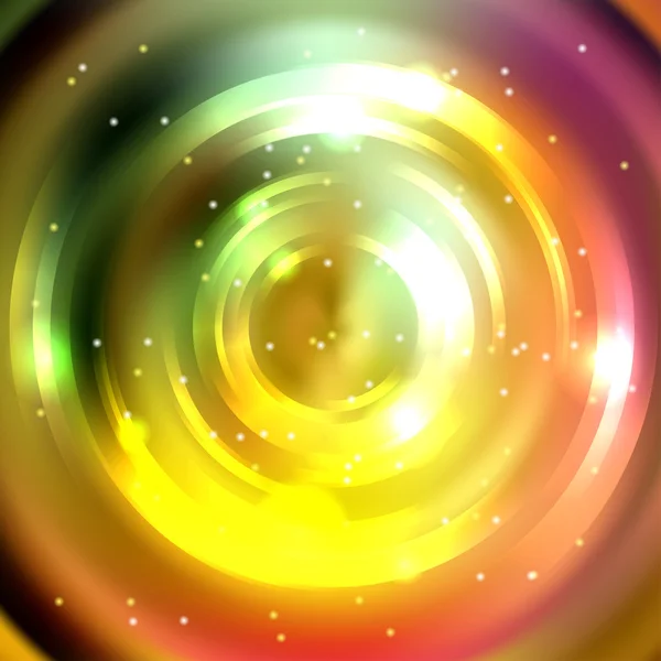 Cadre rond vectoriel. Bannière de cercle brillant. Spirale brillante. Jaune, orange, vert, brun . — Image vectorielle