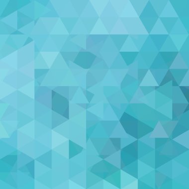 Üçgenlerden yapılmış arka plan. Geometrik şekilli kare kompozisyon. Eps 10 Mavi renk.