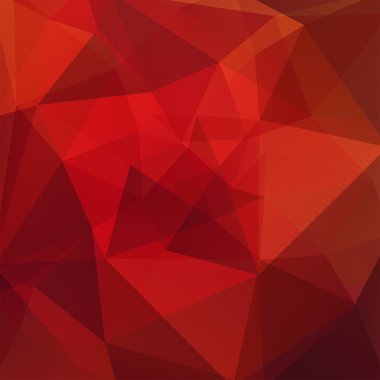 Üçgenlerden oluşan soyut noel arka planı. İş sunumları veya web şablonu afiş el ilanı için geometrik tasarım. Vektör illüstrasyon. Kırmızı, turuncu renkler.