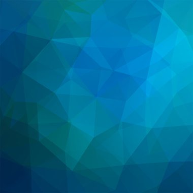 Geometrik desen, mavi tonlarda çokgen üçgenler arka plan. Vektör çizimi