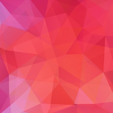 Kırmızı, pembe üçgenler ile soyut geometrik tarzı arka plan. Vektör çizimi