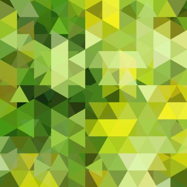 Geometrik desen, üçgenler yeşil tonlarda vektör arka plan. İllüstrasyon arka planı