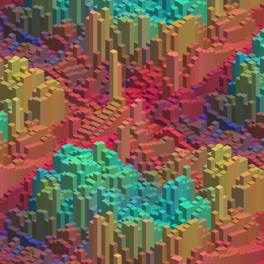 3b küpler ile soyut arka plan. İş kavramları için vektör küp kutusu. Sonbahar renkli.
