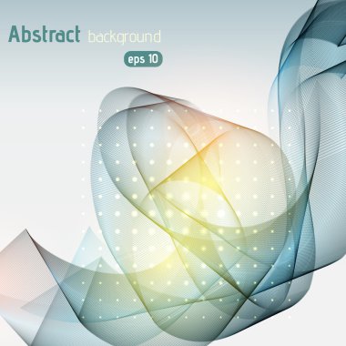 Arka plan girdap dalgalar ile. EPS 10 vektör çizim. Sarı, turuncu, gri renkler.