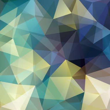 Soyut geometrik stil arka plan. Vektör illüstrasyon. Mavi, yeşil, beyaz renkler.