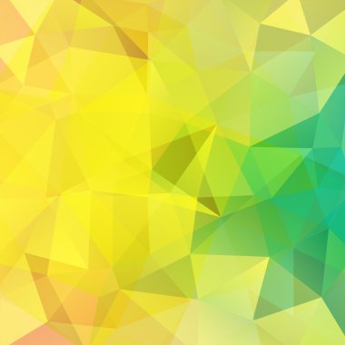 Geometrik desen, çokgen üçgen vektör arkaplan sarı, yeşil tonlar. Görüntü düzeni