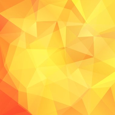 Arka plan üçgen yaptı. Geometrik şekiller ile kare kompozisyon. EPS 10 sarı, turuncu renkler.