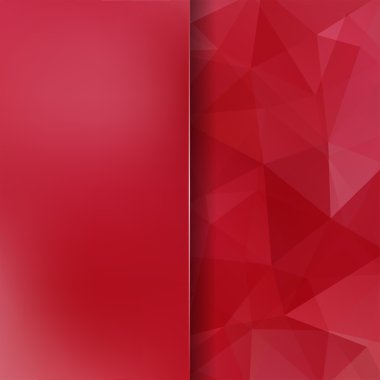 Soyut mozaik arka plan. Arka plan bulanıklık. Kırmızı üçgen geometrik arka plan. Tasarım öğeleri. Vektör çizim