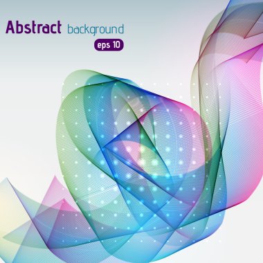 Girdap dalgaları ile soyut arka plan. Eps 10 vektör illüstrasyon. Mavi, yeşil, pembe renkler.