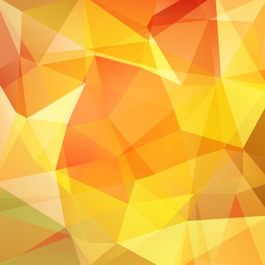 Arka plan sarı, turuncu üçgenler oluşan. İş sunumları veya web şablonu afiş afiş için geometrik tasarım. Vektör çizim