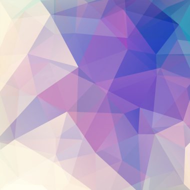 Poligonal vektör arka plan. Kullanılabilir kapak tasarımı, kitap, Web sitesi. Vektör çizim. Pembe, mavi, bej renkler.