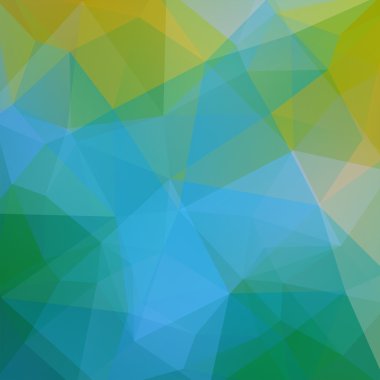 Poligonal vektör arka plan. Kullanılabilir kapak tasarımı, kitap, Web sitesi. Vektör çizim. Sarı, yeşil, mavi renklerini.