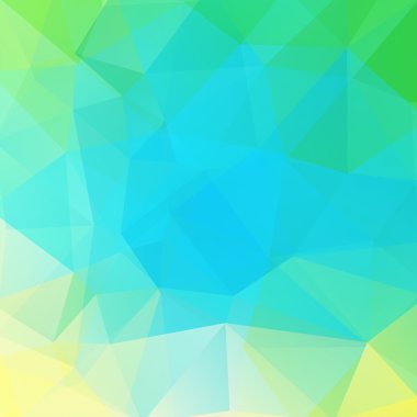 Geometrik desen, çokgen üçgen vektör arkaplan mavi, yeşil tonlar. Görüntü düzeni