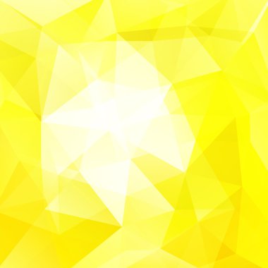 Üçgenlerden yapılmış arka plan. Geometrik şekilli kare kompozisyon. Eps 10 Sarı, beyaz renkler