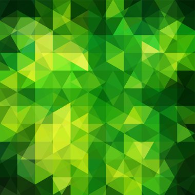 Yeşil üçgen oluşan arka plan. İş sunumları veya web şablonu afiş afiş için geometrik tasarım. Vektör çizim