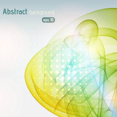 Girdap dalgaları ile soyut arka plan. Eps 10 vektör illüstrasyon. Sarı, mavi, beyaz renkler.