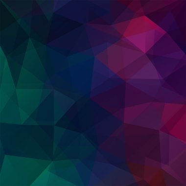 pembe, mor, mavi, yeşil üçgenlerden oluşan soyut arka plan, vektör çizimi