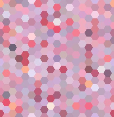 Altıgenli vektör arka planı. Kumaş ve kağıt veya dekorasyon üzerine baskı için kullanılabilir. Pembe renk