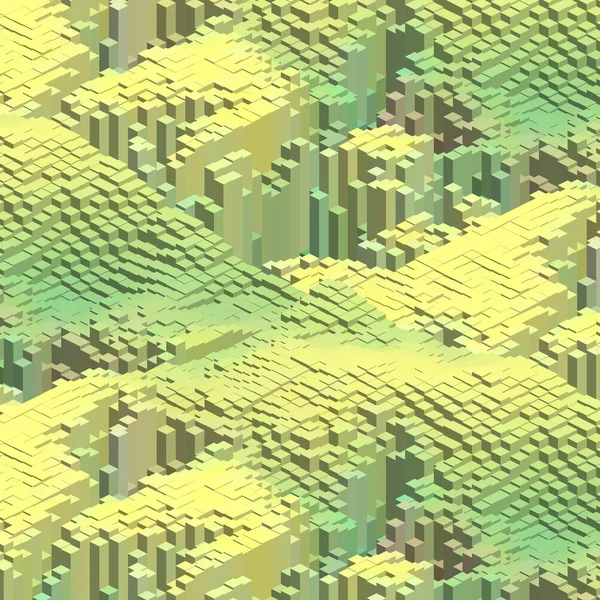 Abstraktní pozadí s 3D krychlemi. Žluté, zelené barvy. — Stockový vektor
