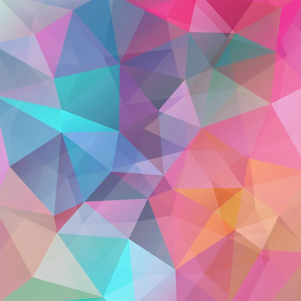 由三角形、矢量插图组成的抽象背景。粉红、蓝色、橙色. — 图库矢量图片