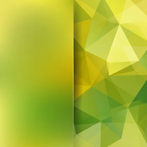 Estilo geométrico abstrato fundo de design verde. Blur fundo com vidro fosco amarelo. Ilustração vetorial — Vetor de Stock