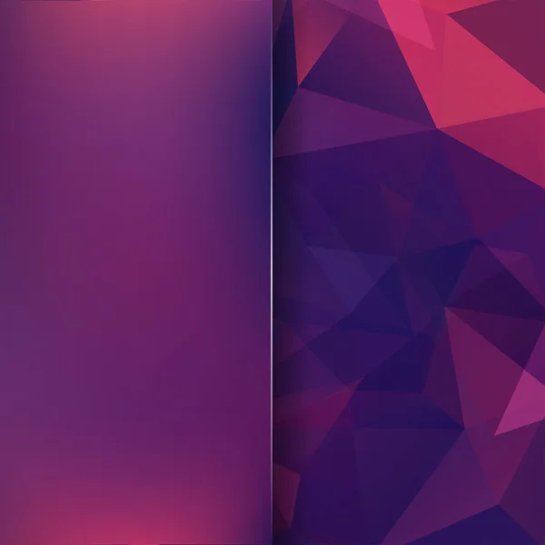 Fondo de formas geométricas. Banners borrosos con vidrio mate. Patrón de mosaico púrpura. Ilustración vectorial . — Vector de stock