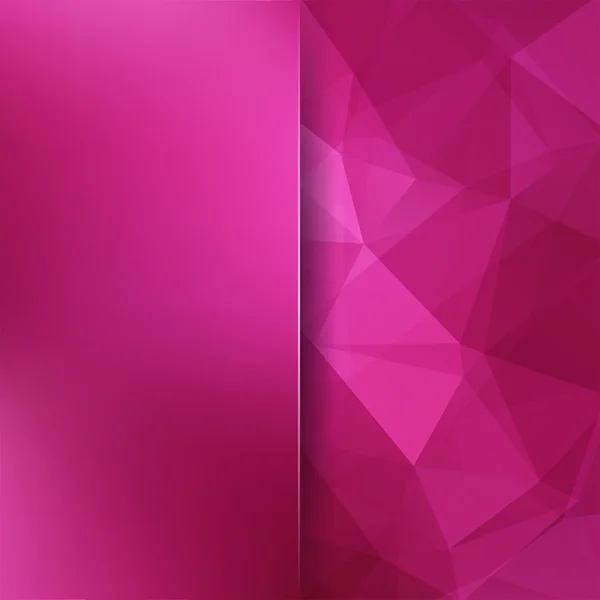 Fondo hecho de triángulos. Composición cuadrada con formas geométricas y elemento difuminado. Eps 10. Color rosa . — Vector de stock