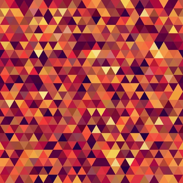 Astratto sfondo mosaico senza cuciture. Sfondo geometrico triangolare. Illustrazione vettoriale. Colori rosso, arancione, giallo — Vettoriale Stock