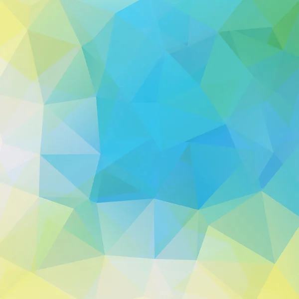 Mavi, sarı, yeşil üçgenlerden oluşan soyut arka plan, vektör çizimi — Stok Vektör