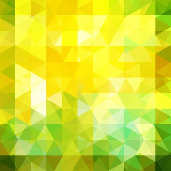 Geometric pattern, triangles vector background in yellow and green tones. Illustration pattern — Stock Vector