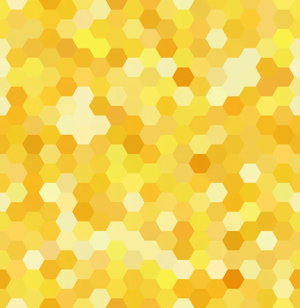 Achtergrond gemaakt van zeshoeken. Naadloze gele achtergrond. Vierkante samenstelling met geometrische vormen — Stockvector
