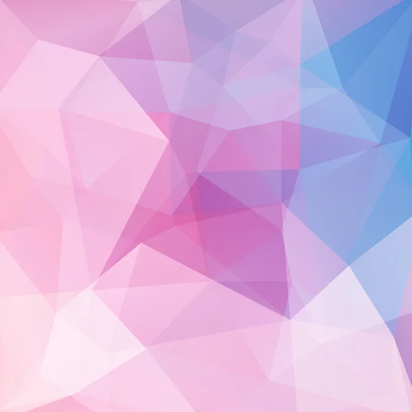 Padrão geométrico, triângulos poligonais fundo vetorial em tons azuis e rosa. Padrão de ilustração — Vetor de Stock