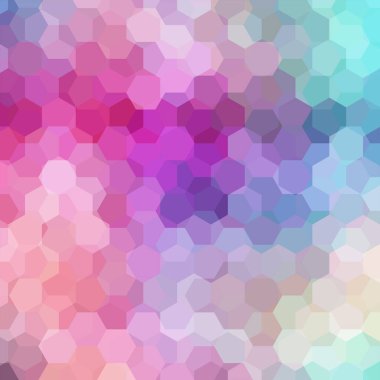 Pembe, mor, mavi altıgenli vektör arkaplan. Kapak tasarımı, kitap tasarımı, web sitesi arka planında kullanılabilir. Vektör illüstrasyonu